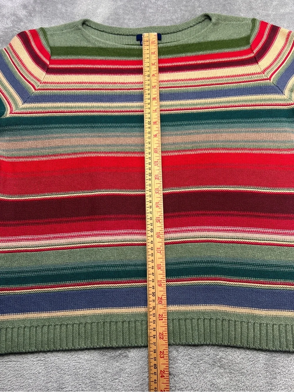 Vintage 90s CHAPS Ralph Lauren Sweater XL 100% Cotton Striped Made Hong Kong